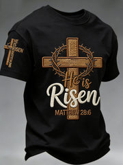 Men's He is Risen MATTHEW 28:6 short sleeves t-shirt