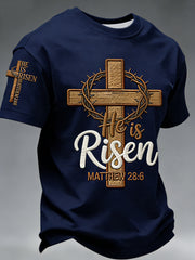 Men's He is Risen MATTHEW 28:6 short sleeves t-shirt