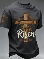 Men's He is Risen MATTHEW 28:6 short sleeves t-shirt