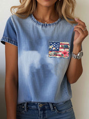 Women's Hawaiian Turtle Hibiscus T-shirt