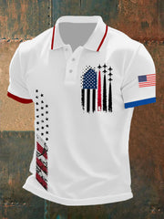 Men's Independence Day American Flag Jet Planes Print Casual Top