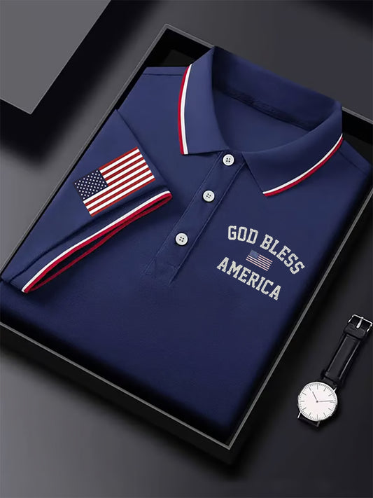Men's USA Print short sleeve polo shirt