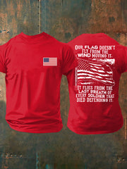 Men's Our Flag Doesn't Fly From The Wind Moving It Printed T-shirt
