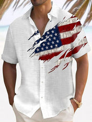 Men's Independence Day Flag Short Sleeve Shirt