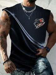 Men's Independence Day American Flag Graphic Print Casual Vests