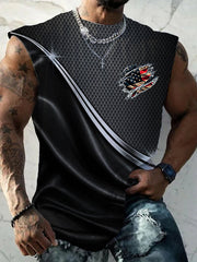 Men's Independence Day American Flag Graphic Print Casual Vests