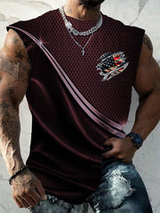 Men's Independence Day American Flag Graphic Print Casual Vests