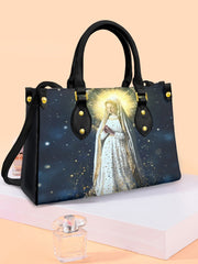 Women's Faith Virgin Mary Leather Tote Shoulder Bag