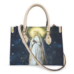Women's Faith Virgin Mary Leather Tote Shoulder Bag