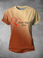 Women's Faith Hope Love Printed Casual T-shirt