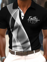 Men's Fear Over Fear Cross Printed Casual Short Sleeve Top