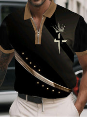 Men's Faith Cross Zip Up Short Sleeve