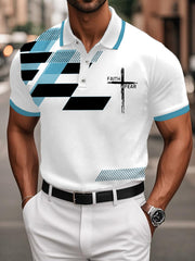 Men's Faith Over Fear Geometric Print Casual Top