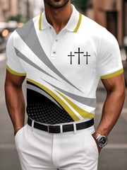 Men's Christian Cross Faith Geometric Print Casual Top