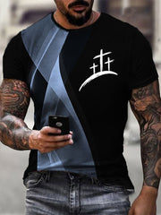 Men's Faith Cross Printed Casual T-shirt
