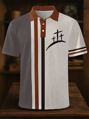 Men's Faith Cross Printed Casual Button Top
