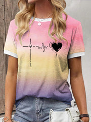 Women's Christian Faith Cross Printed T-shirts
