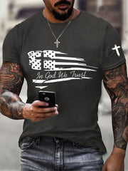 Men's In God We Trust Printed Casual T-Shirt