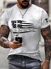 Men's In God We Trust Printed Casual T-Shirt