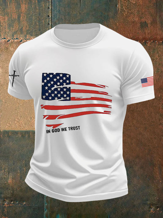 Men's In God We Trust Printed Casual T-Shirt