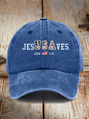 USA Jesus Saves Printed Casual Unisex Hat