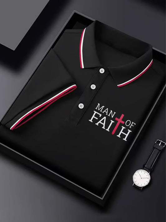 Man Faith Cross Man Of Faith Print Short Sleeve Top