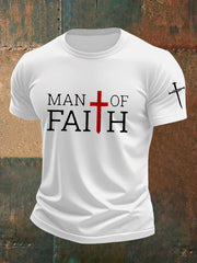 Man Faith Cross Man Of Faith Print Short Sleeve T-shirt
