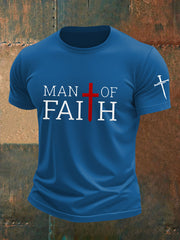 Man Faith Cross Man Of Faith Print Short Sleeve T-shirt