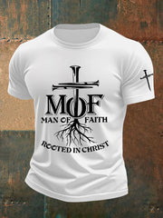Man Faith Cross Man Of Faith Print Short Sleeve T-shirt