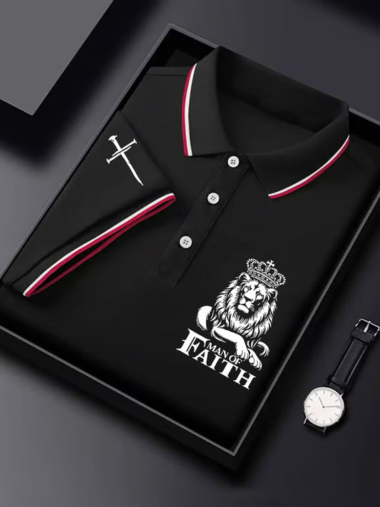 Man Faith Cross Man Of Faith Print Short Sleeve Top