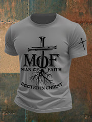 Man Faith Cross Man Of Faith Print Short Sleeve T-shirt