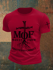 Man Faith Cross Man Of Faith Print Short Sleeve T-shirt