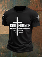 Men's God Fidence I Can't But I Know A Guy Casual Tee