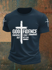 Men's God Fidence I Can't But I Know A Guy Casual Tee