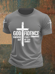 Men's God Fidence I Can't But I Know A Guy Casual Tee