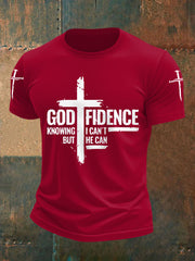 Men's God Fidence I Can't But I Know A Guy Casual Tee