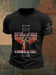 Men's Child of God a Man of Faith a Warrior of Christ Cotton Short SleeveT-shirt
