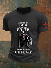 Men's Child of God a Man of Faith a Warrior of Christ Cotton Short SleeveT-shirt