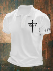 Men's Faith Cross Print Casual Top