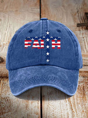 Faith Cross American Flag Print Unisex Hat