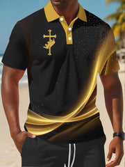 Men's Faith Cross Casual Business Short Sleeve Shirt