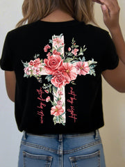 Women's Jesus is the Light Floral Christian T-Shirt