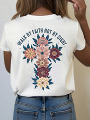 Women's Jesus is the Light Floral Christian T-Shirt