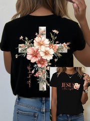 Women's Jesus is the Light Floral Christian T-Shirt