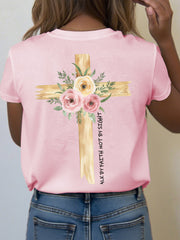 Women's Jesus is the Light Floral Christian T-Shirt