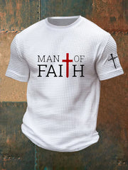 Men's Man Of Faith Cross Waffle Short Sleeve Top