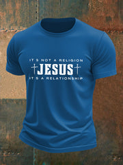 Men's Jesus It's No Religion It's A Relationship Short Sleeve T-shirt
