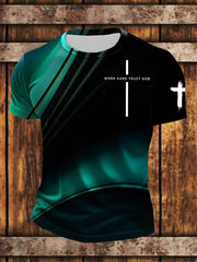 Men's Work Hard Trust God Short Sleeves T-shirt