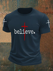 Men's Believe Cross Faith Casual Tee