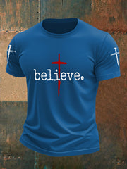 Men's Believe Cross Faith Casual Tee